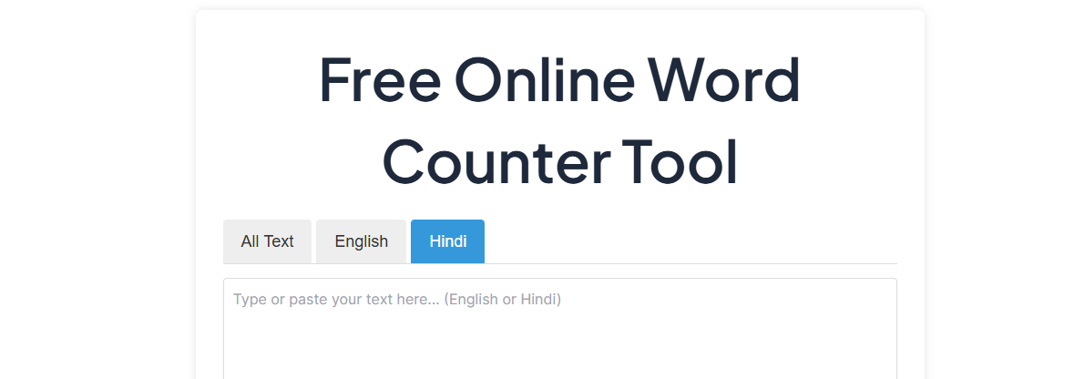 Hindi Word Counter – Online Word Counter for Hindi & English Text